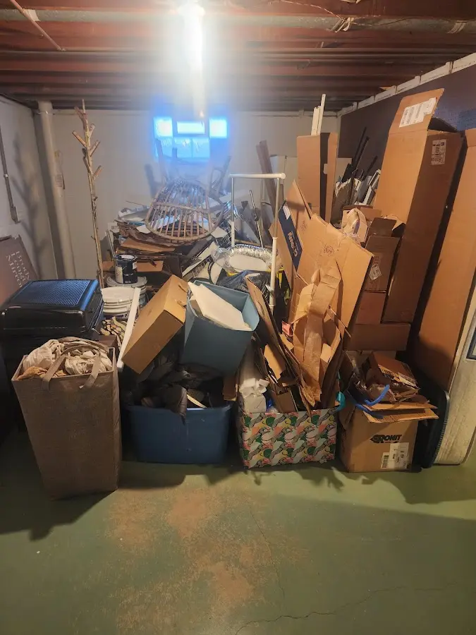 Roll-off dumpster container at job site for 2 Yard Dumpster Rental in Westchester